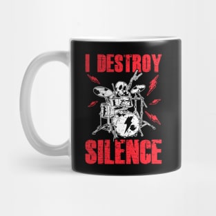 Funny I Destroy Silence Drummer Awesome Drumming Mug